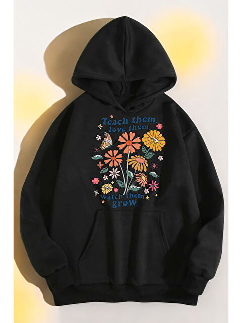 uyguntarz Flowers Baskılı Oversize Sweatshirt - S000280272-19351