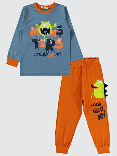 Civil Boys Erkek Çocuk Pijama Takımı 2-5 Yaş Koyu Oranj - S000337055-20010
