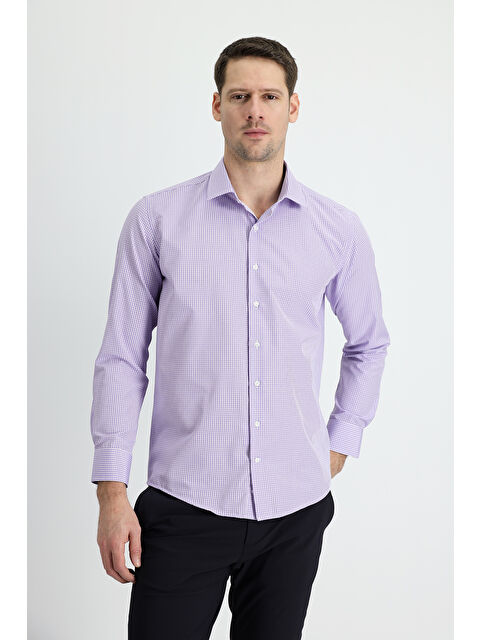 Kiğılı Uzun Kol Slim Fit Dar Kesim Ekose Pamuklu Kolay Ütülenebilir Gömlek - S000404885-17878
