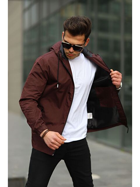 Comstar Erkek Içi Astarlı Suya Dayanıklı Kapüşonlu Cepli Yağmurluk