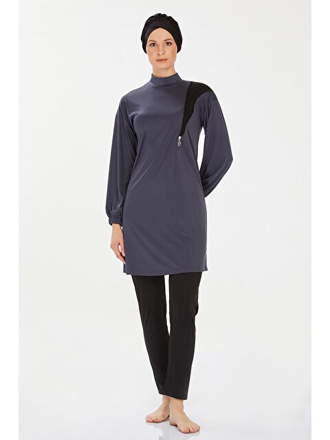 Rozamay Elastanlı Tam Kapalı Tesettür Mayo  Alanı 9238 Antrasit - S000176219-29666