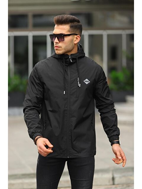 Comstar Erkek Içi Astarlı Suya Dayanıklı Kapüşonlu Cepli Yağmurluk
