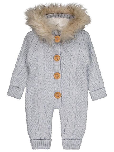 Civil Beybek Kapüşonlu 3-12 Ay Tulum - Gri 9-12 Ay - S000509140-20600