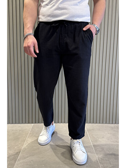 Mishar İtalia Erkek Bağcıklı Keten Jogger Pantolon - S000361393-19351