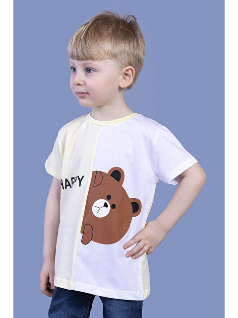 Toontoykids Erkek Çocuk İki Renkli Ayıcık Baskılı Tişört - S000417900-37415