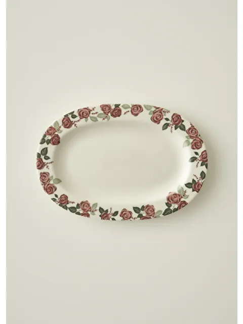 Bella Maison Rose Porselen Bordürlü Sunum Tabağı (25 cm) - S000510676-23173