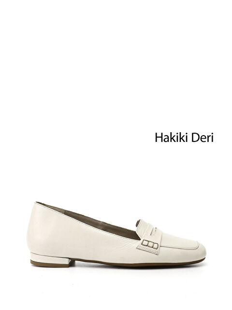 GÖNDERİ(R) Kadın BEJ Loafer Kuşaklı Hakiki Deri Babet - S000493391-19928
