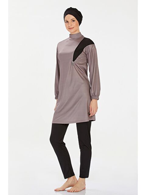 Rozamay Elastanlı Tam Kapalı Tesettür Mayo  Alanı 9238 Vizon - S000176221-26429