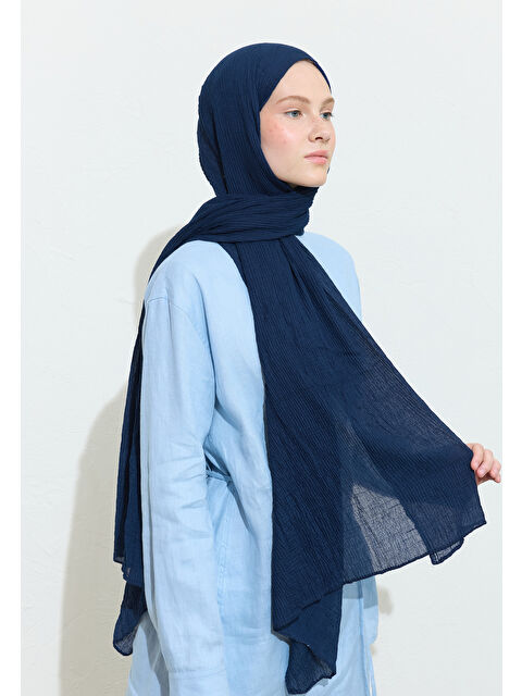 Fresh Scarfs Modal Krinkıl Şal Gece Mavisi - S000420277-17234