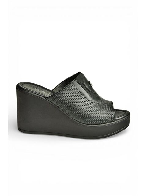 Fox Shoes Siyah Kadın Terlik Y555250703 - S000518122-19351