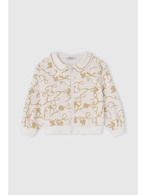 Panço Kız Bebek Fermuarlı Beyaz Sweatshirt - S000531741-20063