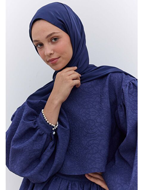 Fresh Scarfs İpeksi Elegance Şal Lacivert - S000420342-21164