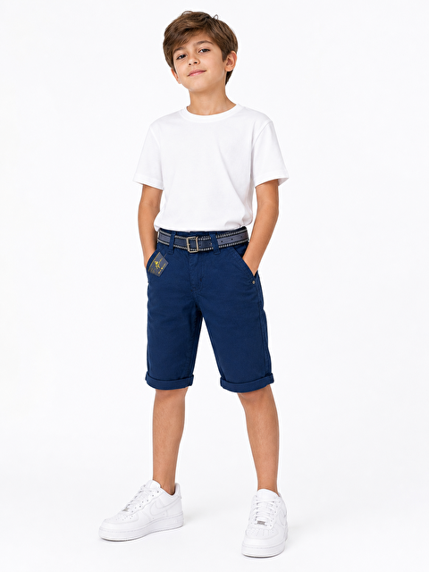 ajn kids beli ayarlanabilir lastikli erkek çocuk şort