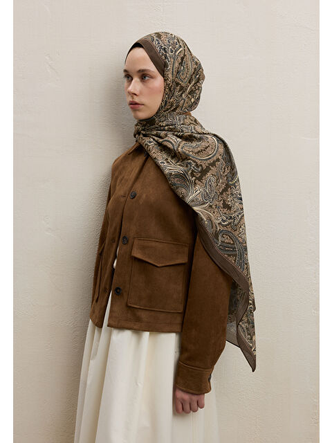Fresh Scarfs Dark Bohemıan Desen Şal Haki - S000420270-18547