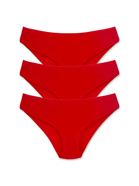 Hnx Kırmızı Kadın Külot 3 lü - S000320922-20045