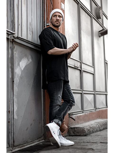 Xhan Siyah Fermuar Detaylı Tişört 1KXE1-44339-02 - S000121305-19351