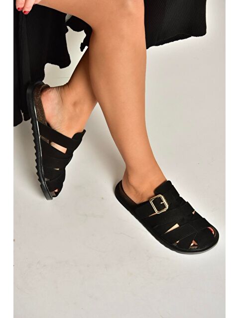 Fox Shoes Siyah Kadın Terlik Y250506002 - S000518131-19351