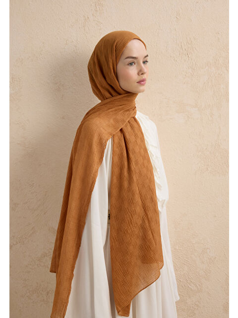 Fresh Scarfs Modal Damalı Şal Tarçın - S000420269-19956