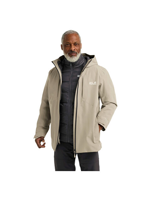 Jack Wolfskin Icecape 3in1 Down Rds Erkek Bej Outdoor Mont - S000489943-19965