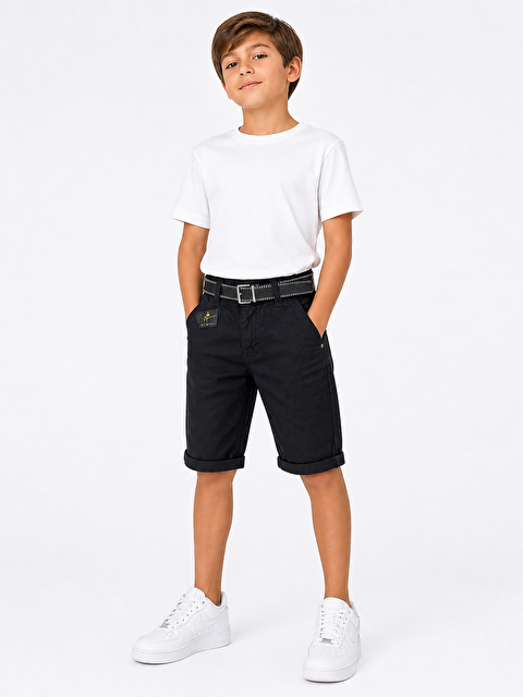 ajn kids beli ayarlanabilir lastikli erkek çocuk şort