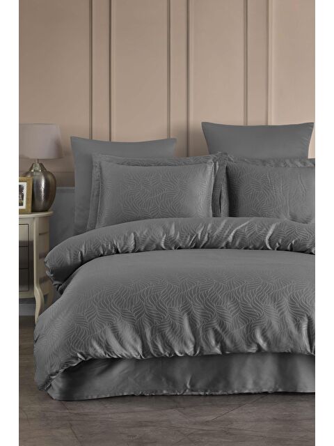 Varol Lyocell Jakar Nevresim Takımı Çift Kişilik Lienzo Antrasit - S000383090-29666