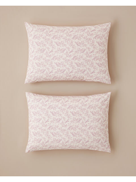 English Home Autumn Branch Kolay Ütülenir 2'li Yastık Kılıfı 50x70 cm Pembe