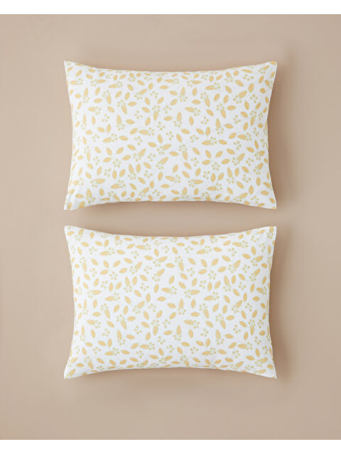 English Home Golden Petals Kolay Ütülenir 2'li Yastık Kılıfı 50x70 cm Sarı