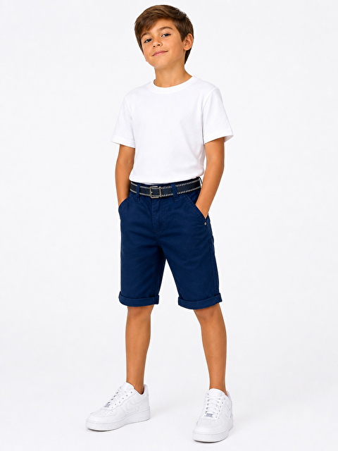 ajn kids beli ayarlanabilir lastikli erkek çocuk şort