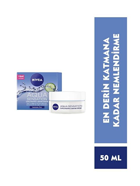NIVEA Yüz Bakım Kremi Aqua Sensation Normal Ve Karma Ciltler Için Canladırıcı Etki 50 ml - S000112748-26865