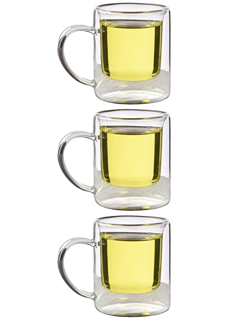 Kitchen Design Lab Çift Cidarlı Borosilikat Cam Kupa 200 ml 3 Adet-1837 - S000429054-26865