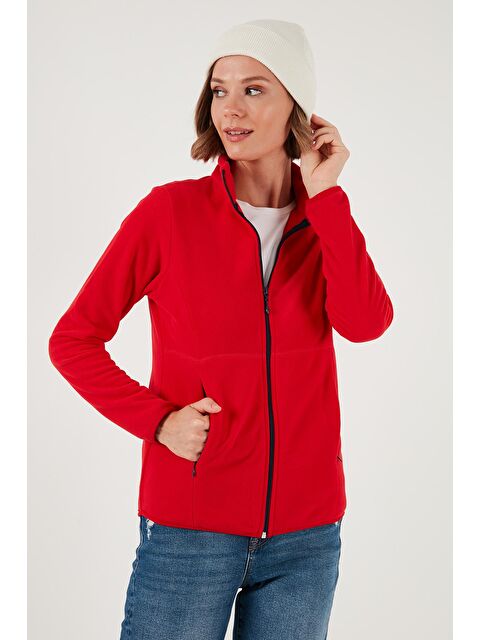 Lela Slim Fit Fermuarlı Polar Kadın Sweatshırt - S000243076-20045