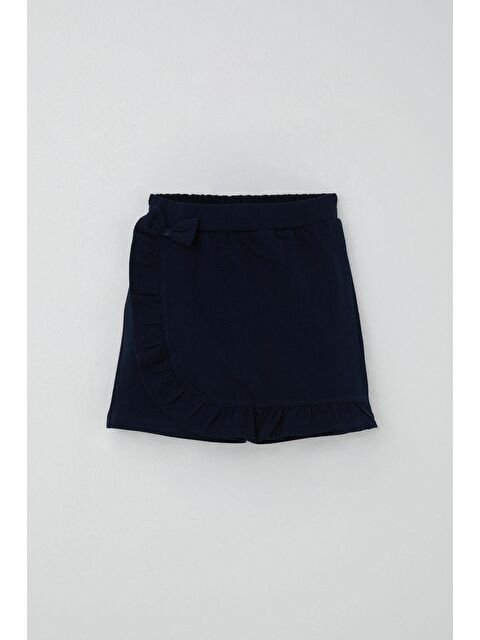 Breeze Kız Çocuk Şort Etek Fiyonk Aksesuarlı Fırfırlı Lacivert (6-10 Yaş) - S000491433-21164