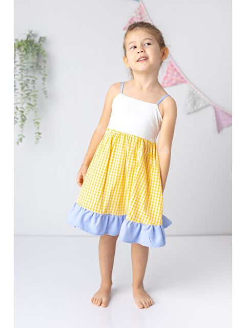 ZEYLAND Kız Çocuk Pötikare Desenli Elbise - S000315083-20072