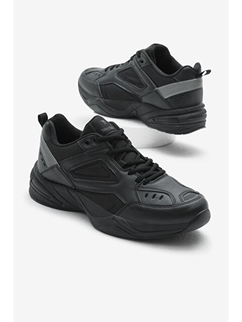 TONNY BLACK Unisex Siyah Poli Taban Yüksek Taban Bağcıklı Spor Ayakkabı - S000493887-19351