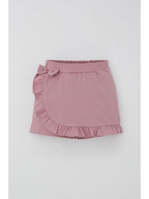 Breeze Kız Çocuk Şort Etek Fiyonk Aksesuarlı Fırfırlı Gülkurusu (6-10 Yaş) - S000491433-20028