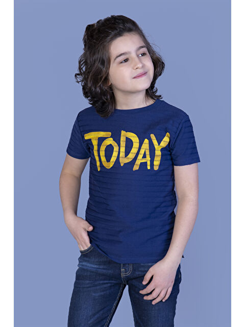 Toontoykids Erkek Çocuk Örgü Kumaş Detaylı Today Baskılı Tişört