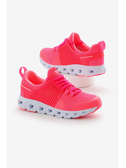 TONNY BLACK Unisex Fuşya Tasarım Termo Taban Şeritli Nefes Alabilen Kumaş Bağcıklı Spor Ayakkabı - S000493821-18686