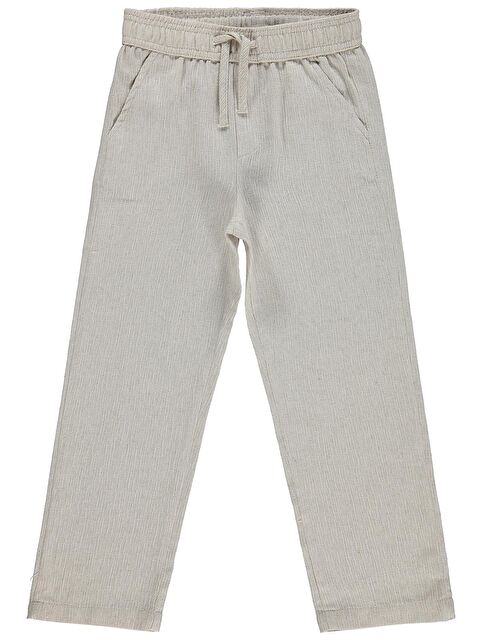 Civil Boys Kendinden Desenli 6-9 Yaş Pantolon - Bej