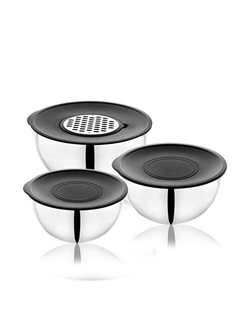 SCHAFER Lucas Çelik Karıştırma Kabı 16-20-24 Cm-9 Parça-Siyah - S000120706-18105