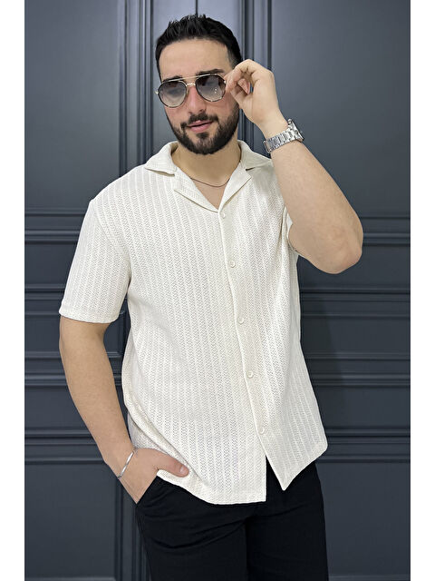 Mishar İtalia Erkek Ajurlu Devrik Yaka Gömlek - S000361394-25636