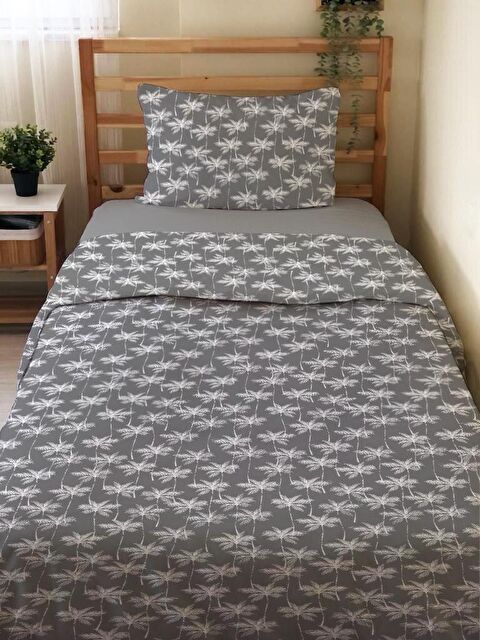 Evmila Çift Taraflı Ağaç Desenli Çarşafsız Takım Tek Kişilik Nevresim Takımı 160x220 Cm - S000123822-23173