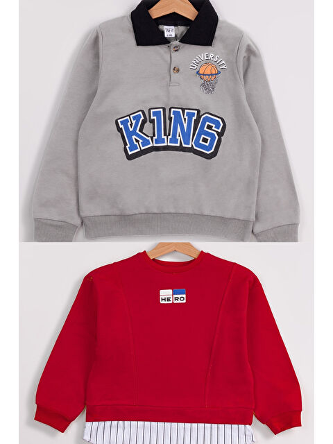 Mr Tuffy Erkek Çocuk 2'li Paket Basic Sweatshirt - S000319900-20045