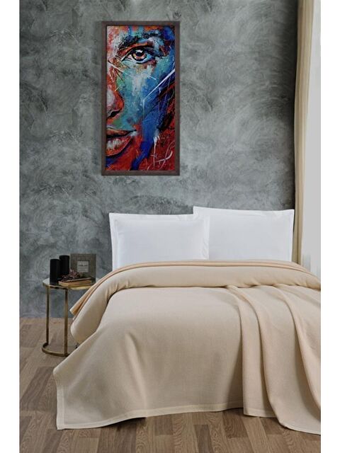 Mulberry Klimalı Pike ,%100 Pamuk  Petekli Pike , Dörtmevsim Pike Battal Boy 240x260 Krem