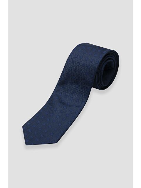 ABBATE Kravat 8 Cm Mikrofiber Polyester Lacivert Erkek Desenli Kravat - S000451173-21164