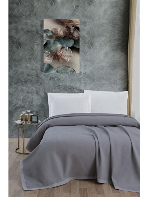 Mulberry Klimalı Pike ,%100 Pamuk Petekli Pike , Dörtmevsim Pike Tek Kişilik 170x240 Gri