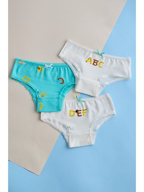 Katia And Bony Kız Çocuk 3'Lü Paket Alfabe Slip - S000388881-19965