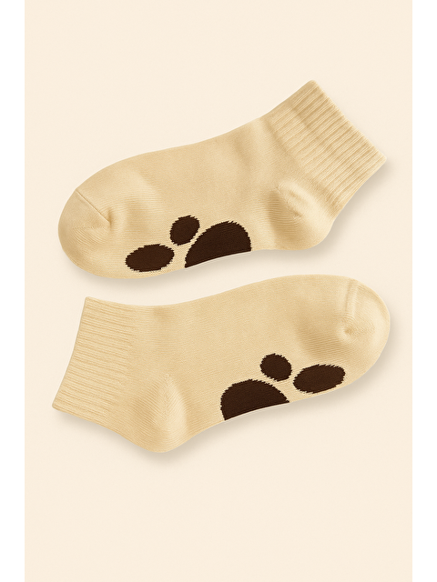 Katia And Bony Çocuk Pati Baskılı Step Çorap Ekru - S000438326-19965