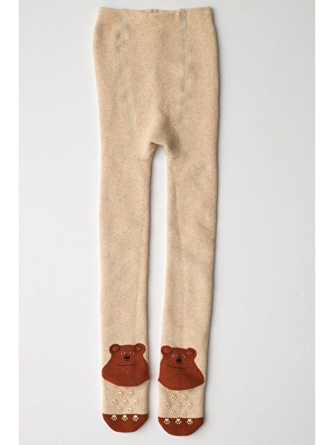 Katia And Bony Bebek Ayıcık Desenli Külotlu Çorap Bej Melanj-Kahverengi - S000388884-37207