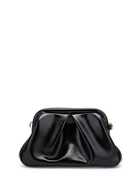 Minebag Clutch Form Uzun Askılı Degas Kadın Çapraz Çanta Siyah