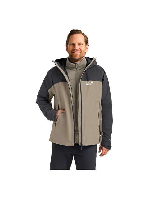 Jack Wolfskin Wild Places 3in1 Erkek Bej Outdoor Mont - S000489944-19965